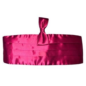 SATIN FUCHSIA BOW TIE  &
CUMMERBUND SET